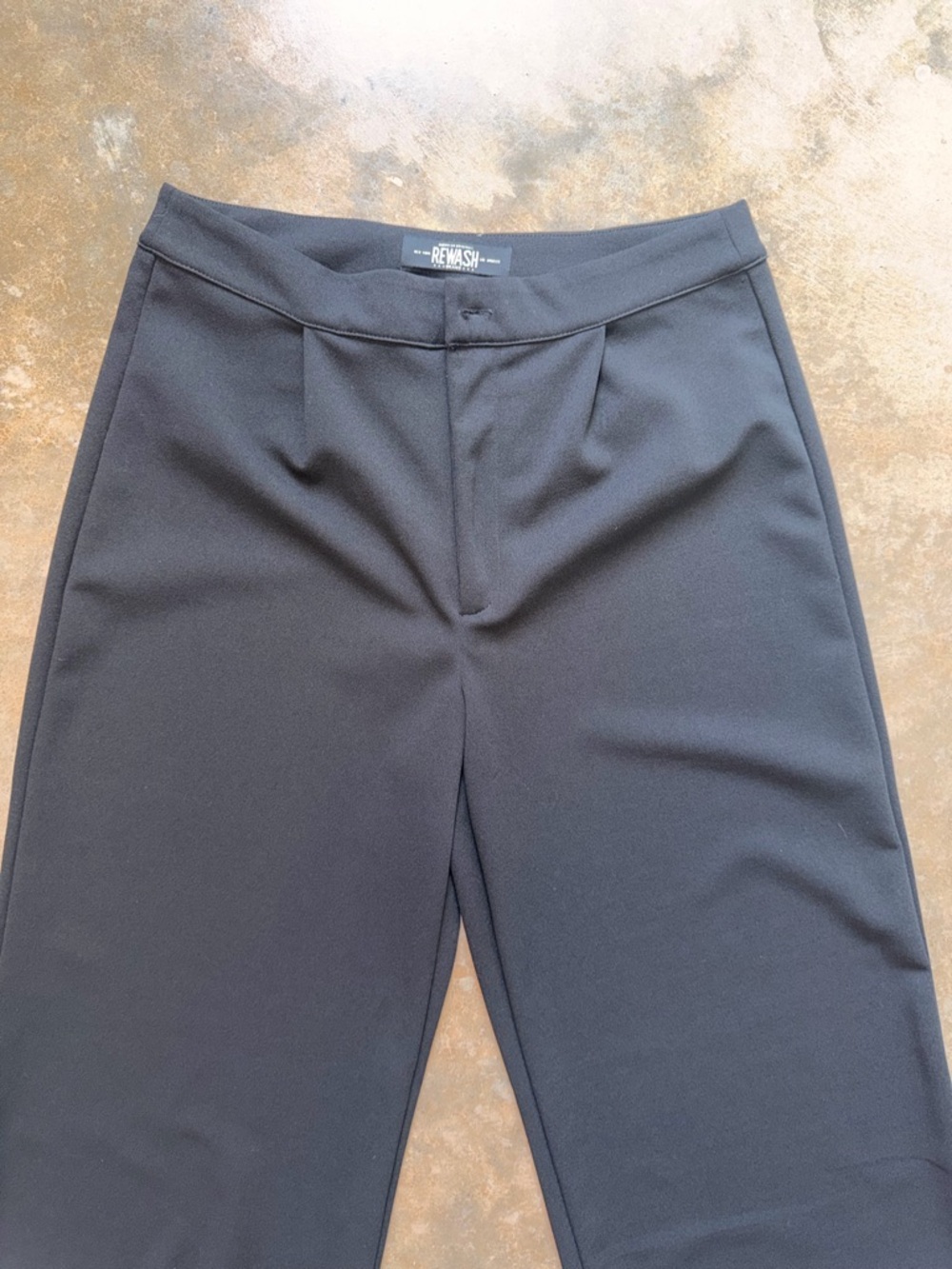 Black Wide Leg Dress Pants High Rise Flare Size 25 Work Career - Picture 3 of 14